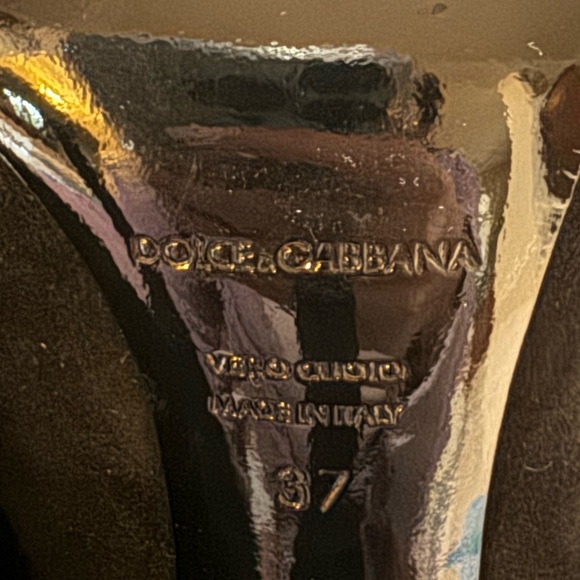 Dolce and Gabbana Black Suede Charm Tie Around Peep Toe Ankle Boots - Picture 6 of 11